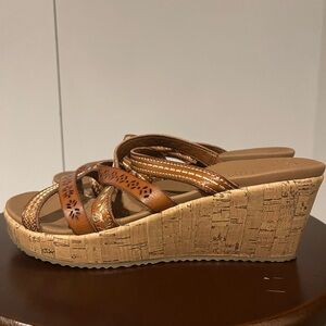 Skechers Tan Wedge Sandals